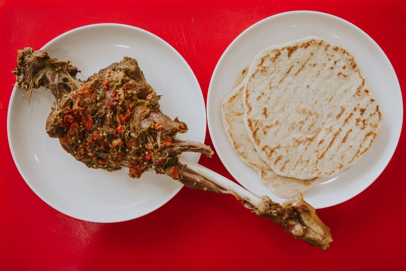 Suya with flatbread